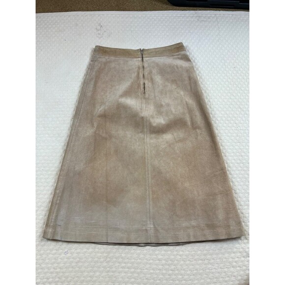 CELINE Leather Skirt Triomphe Buckle Archive Vintage A-Line | Brown | EU Size 40 - Picture 10 of 10